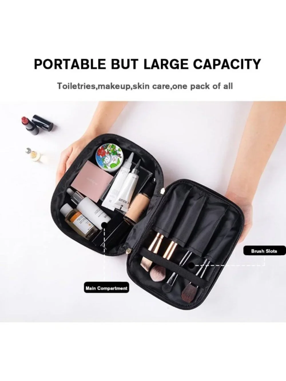 3-Piece Leopard Makeup Bag Set - Double Layer Travel Organizer, Waterproof